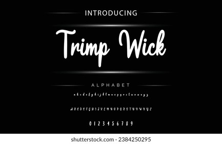 Trimp Wick signature Font Calligraphy Logotype Script Brush Font Type Font lettering handwritten