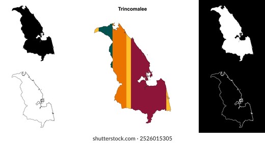 Conjunto de mapa de esquema del distrito de Trincomalee