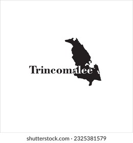 Trincomalee map and black letter design on white background