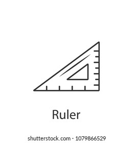 Tringle ruler icon. Simple element illustration. Tringle ruler symbol design from Construction collection set. Can be used in web and mobile on white background