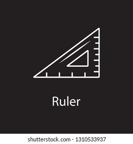 Tringle ruler icon. Simple element illustration. Tringle ruler symbol design from Construction collection set. Can be used in web and mobile