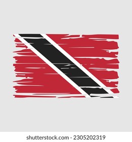 Ilustración del vector del pincel de bandera de Trinidad