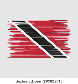 Trinidad Flag Brush Vector Illustration