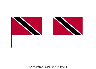 Trinidad Flag isolated on white background