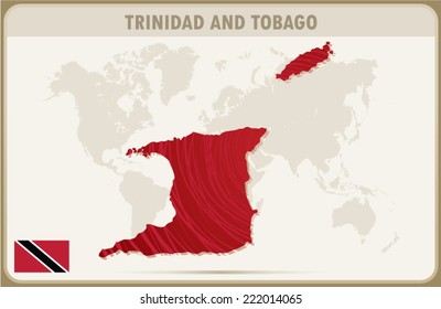 TRINIDAD AND TOBAG map graphic design, Vector.