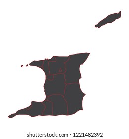 Trinidad and Tobago black map on white background vector