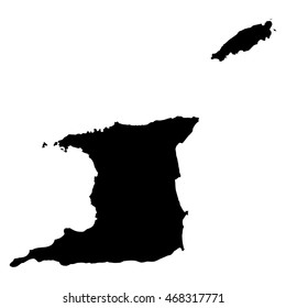 Trinidad and Tobago black map on white background vector