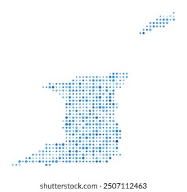 Trinidad and Tobago Dot Map. Country Digital Style Shape. Trinidad and Tobago vector image. Country shape blue circular dots. Artistic vector illustration.