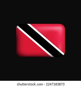 Trinidad And Tobago Flag 3D Icon. National Flag of Trinidad And Tobago. Vector illustration