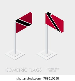 Trinidad and Tobago flag 3d isometric style