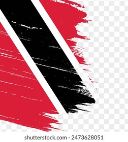 Trinidad and Tobago flag brush paint textured isolated  on png or transparent background. vector illustration 