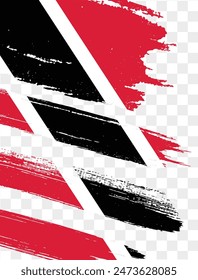 Trinidad and Tobago flag brush paint textured isolated  on png or transparent background. vector illustration 