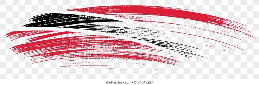 Trinidad and Tobago flag brush paint textured isolated  on png or transparent background. vector illustration 