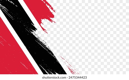 Trinidad and Tobago flag brush paint textured isolated  on png or transparent background. vector illustration 