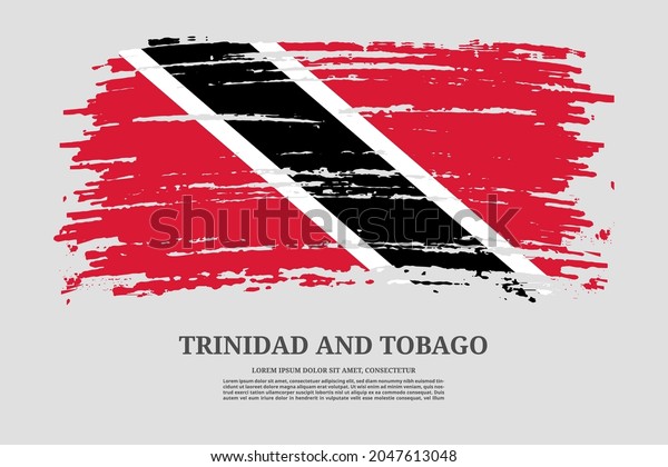 Trinidad Tobago Flag Brush Stroke Effect Stock Vector Royalty Free