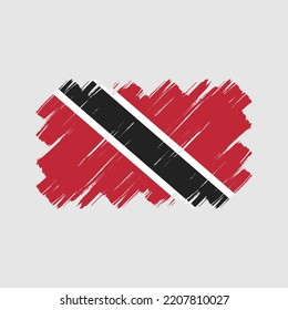 Trinidad and Tobago flag brush strokes painted collection
