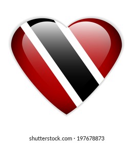Trinidad and Tobago flag button on a white background. Vector illustration.