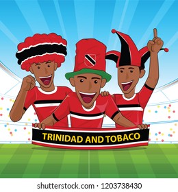 trinidad and tobago Flag. Cheer football support Vector illustration.