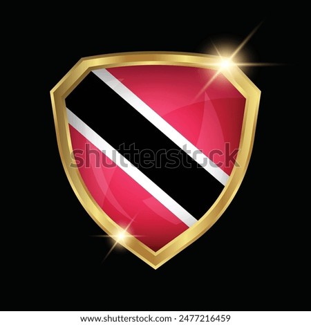 Trinidad and Tobago Flag Golden Shield Logo