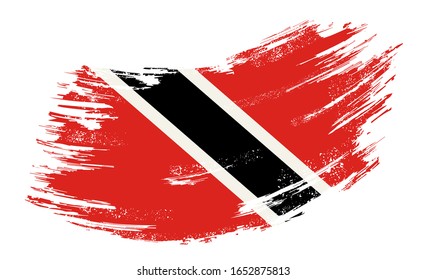 Fondo del cepillo de la bandera de Trinidad y Tobago. Ilustración vectorial.