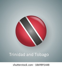 Trinidad and Tobago flag icon circle 3d gradient isolated