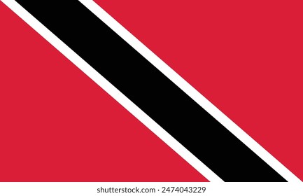 Trinidad and Tobago flag official isolated on png or transparent background vector illustration.