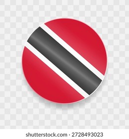 Bandeira de Trinidad e Tobago em botão de vidro brilhante