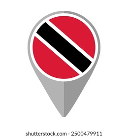 Trinidad and Tobago Flag on Location Pin