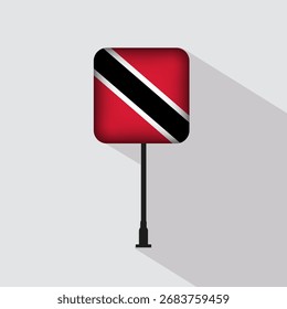 Trinidad and Tobago Flag Pole Vector Illustration