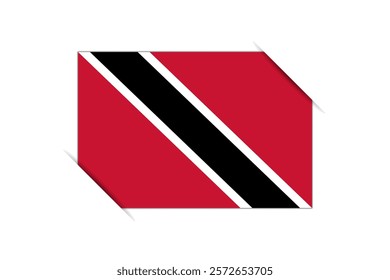 Trinidad and Tobago flag - rectangle colorful flag representing a country cultural identity and heritage. The essence of national pride and unity. Attached by the corners in a paper album