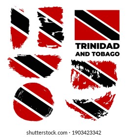 Trinidad and Tobago flag set in grunge style. Patriotic background. National flag of Trinidad and Tobago vector illustration. Vector stock illustration