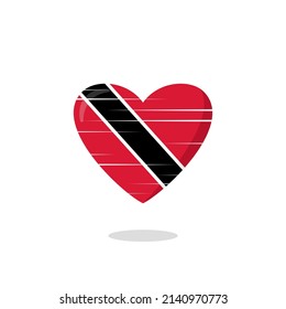 Trinidad and tobago flag shaped love illustration. Floating flag love icon. Nationality concept.