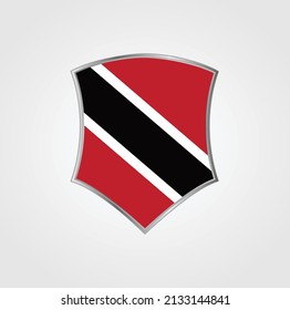 Trinidad und Tobago Flag mit Schildrahmen. Nationalflagge
