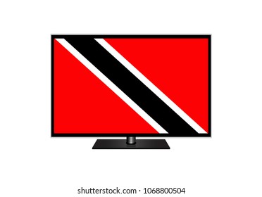 Trinidad and Tobago Flag Of Television,Vector Illustration, Isolate On White Background Icon. EPS10