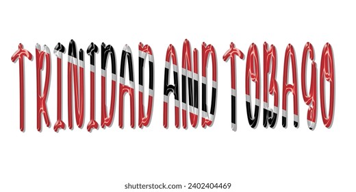 TRINIDAD AND TOBAGO flag text font, 3D TRINIDAD AND TOBAGO flag colorful background, TRINIDAD AND TOBAGO flag vector illustration