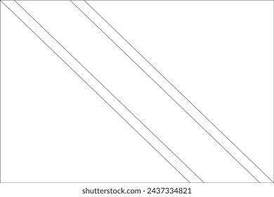 Trinidad and Tobago flag - thin black vector outline wireframe isolated on white background. Ready for colouring.