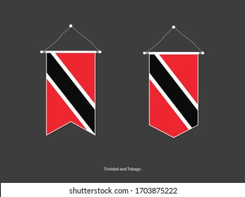 Trinidad and Tobago flag in various shape, Soccer Flag Pennant Vector ,Vector illustration.