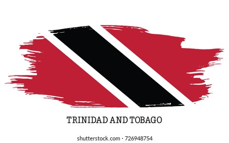 Trinidad and Tobago flag vector grunge paint stroke  
