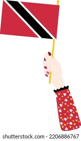 Trinidad and Tobago Flag vector hand drawn,Trinidad and Tobago dollar vector hand drawn
