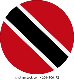 Trinidad and Tobago Flag Vector Round Flat Icon - Illustration
