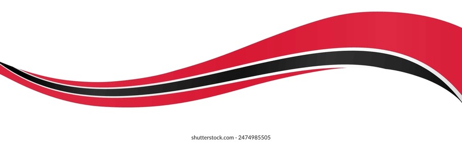 Trinidad and Tobago flag wave isolated on png or transparent background vector illustration. 