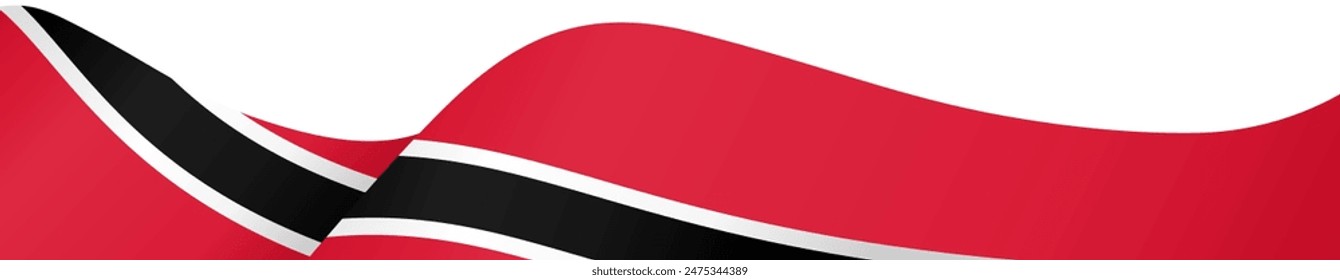 Trinidad and Tobago flag wave isolated on png or transparent background vector illustration. 