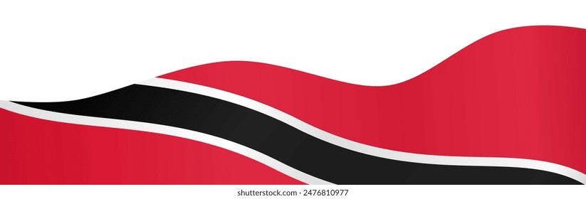 Trinidad and Tobago flag wave isolated on png or transparent background vector illustration. 