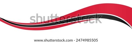 Trinidad and Tobago flag wave isolated on png or transparent background vector illustration. 