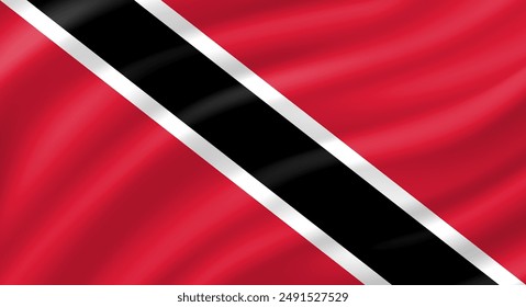 Bandera de Trinidad y Tobago ondeando. Antecedentes. Vector