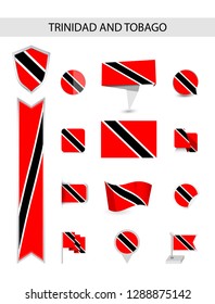 Trinidad and Tobago Flat Flag Collection. Flat flags vector illustration.