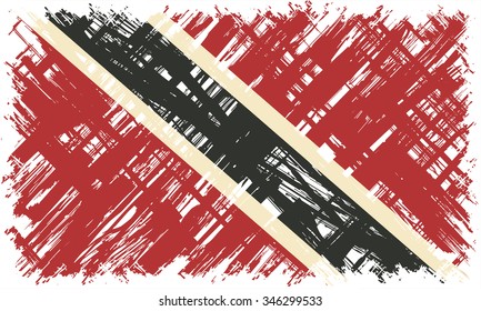 Trinidad and Tobago grunge flag. Vector illustration. Grunge effect can be cleaned easily.