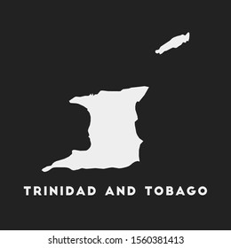 Trinidad and Tobago icon. Country map on dark background. Stylish Trinidad and Tobago map with country name. Vector illustration.
