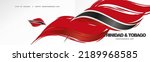 Trinidad and Tobago Independence day, abstract hand drawn flag of Trinidad and Tobago, two fold flyer, white background banner