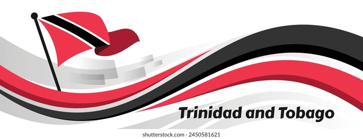 Trinidad and Tobago Independence Day card, August 31. Banners

